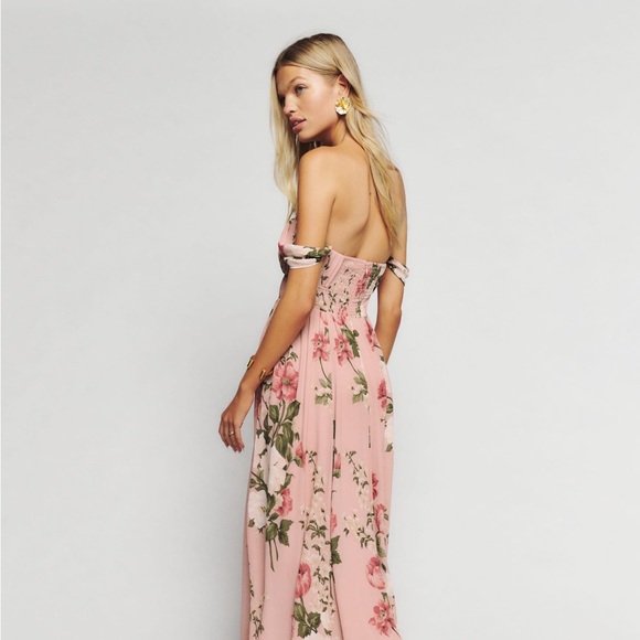 Reformation Jayde Dress in Rose Garden - Picture 3 of 6